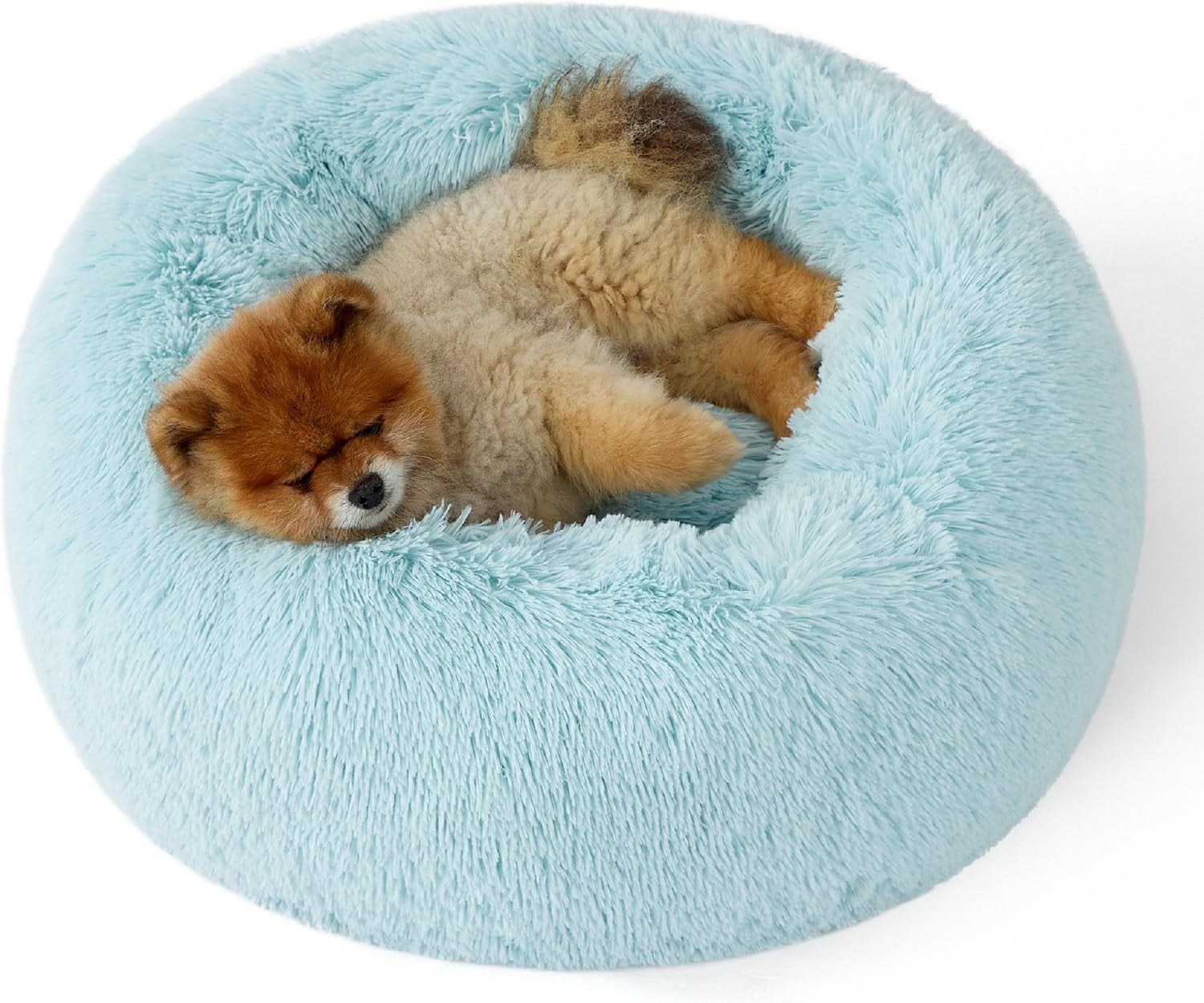 Calming Faux Fur Donut Dog Bed