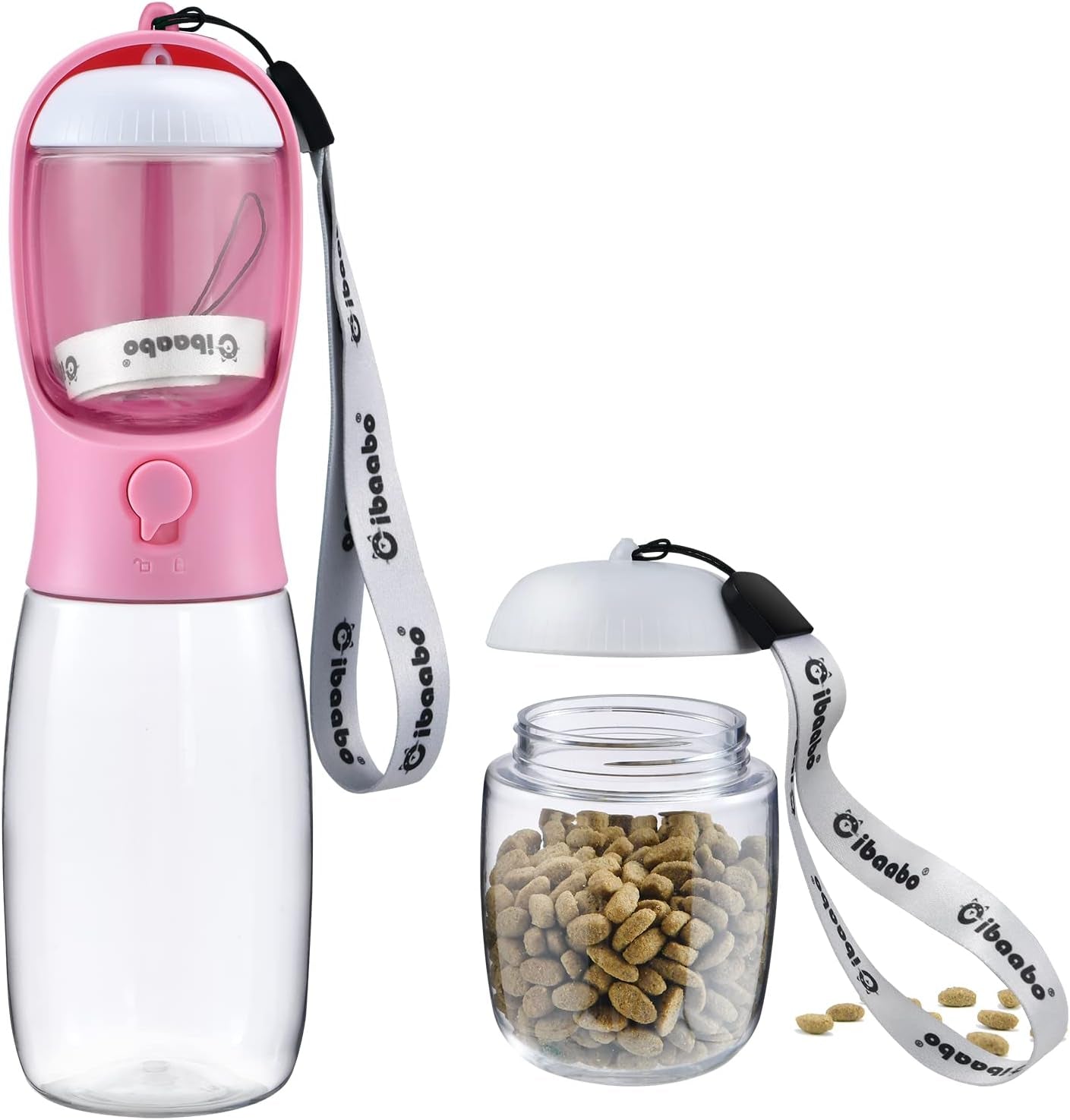 Portable Dog Water Bottle with Food Container