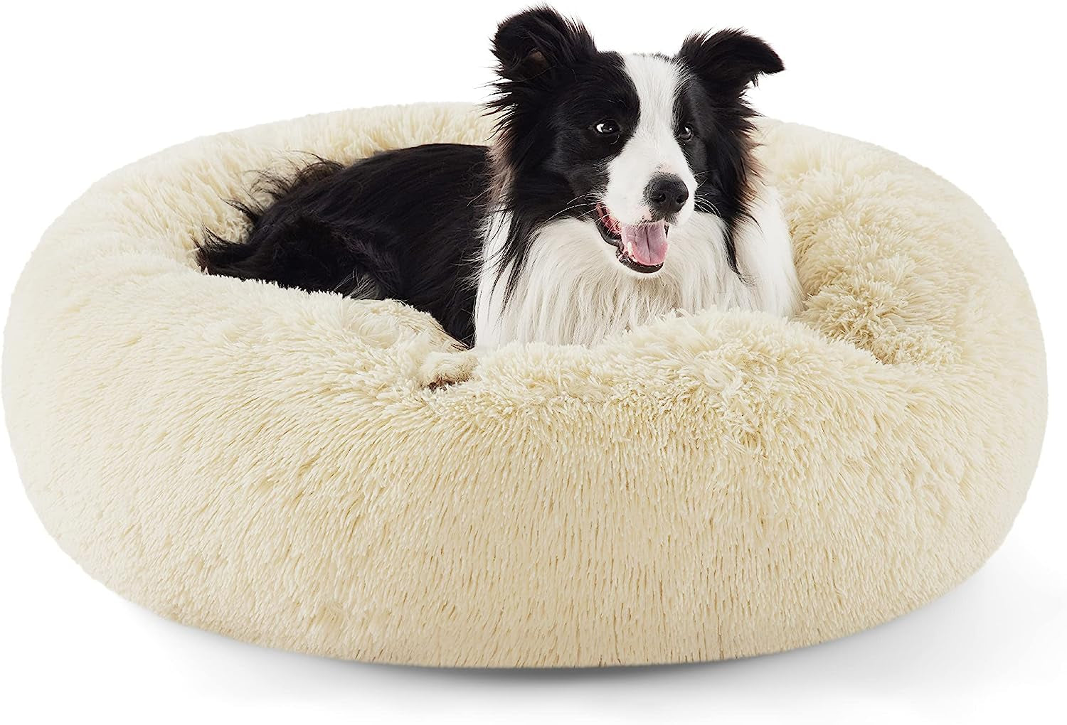 Calming Faux Fur Donut Dog Bed