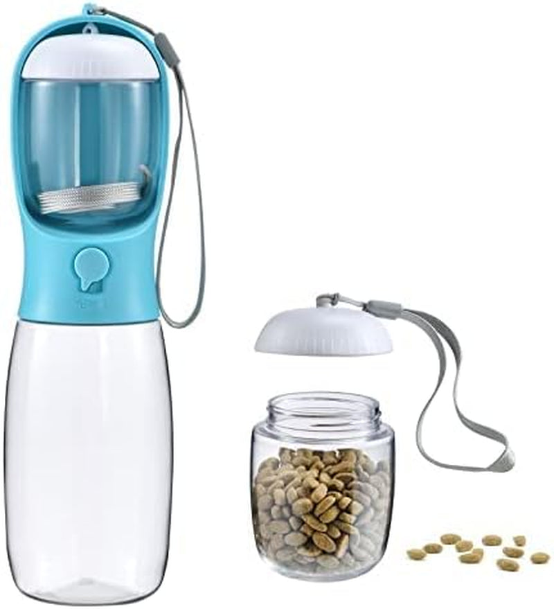 Portable Dog Water Bottle with Food Container