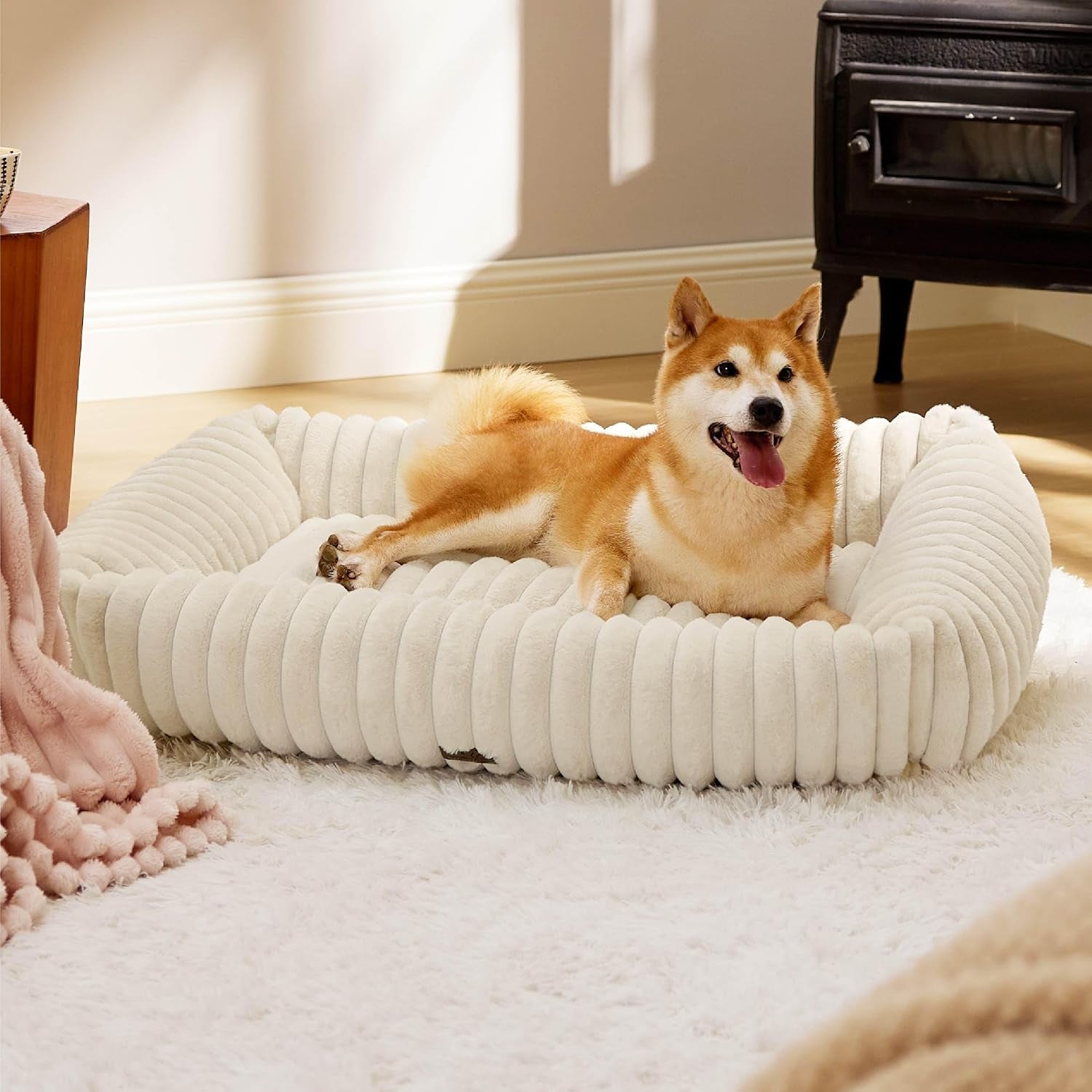Cozy Orthopedic Corduroy Dog Bed