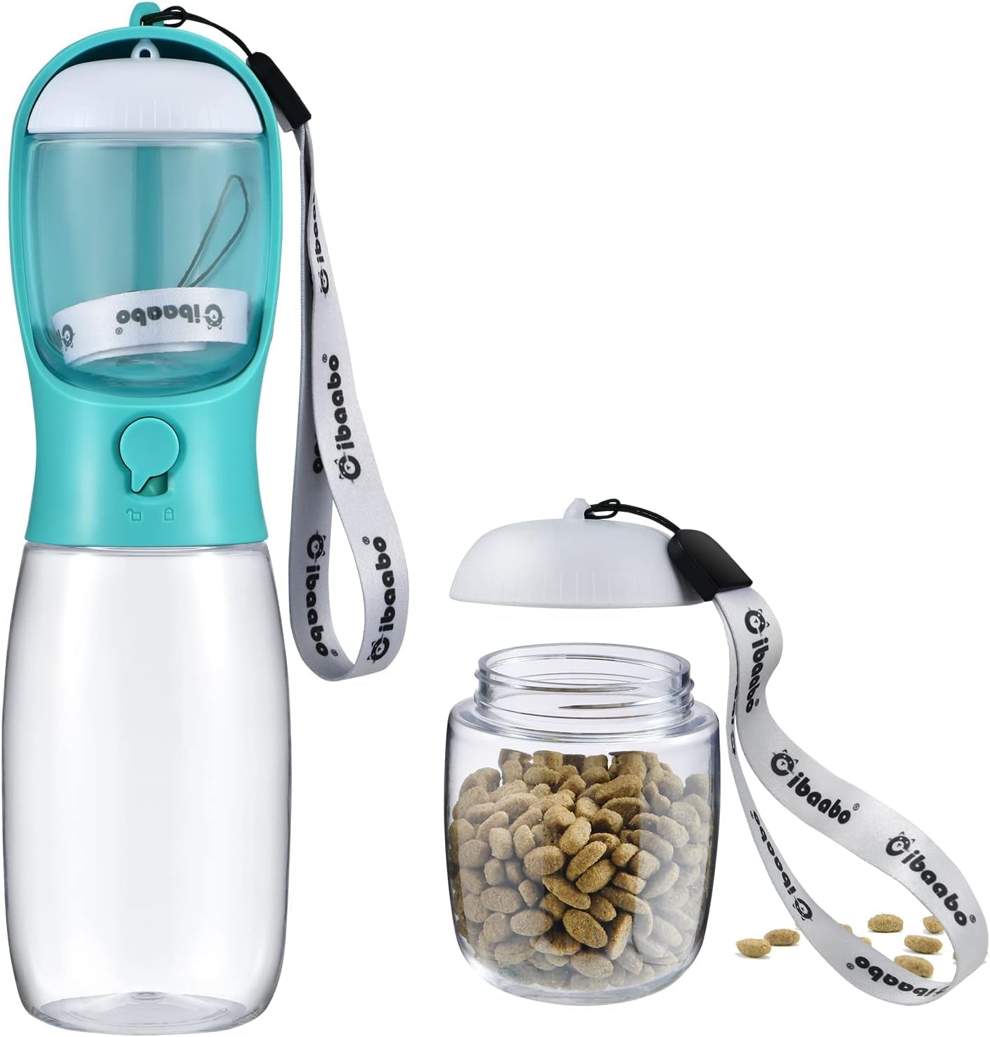 Portable Dog Water Bottle with Food Container