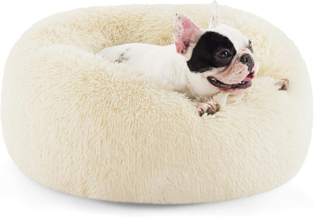Calming Faux Fur Donut Dog Bed