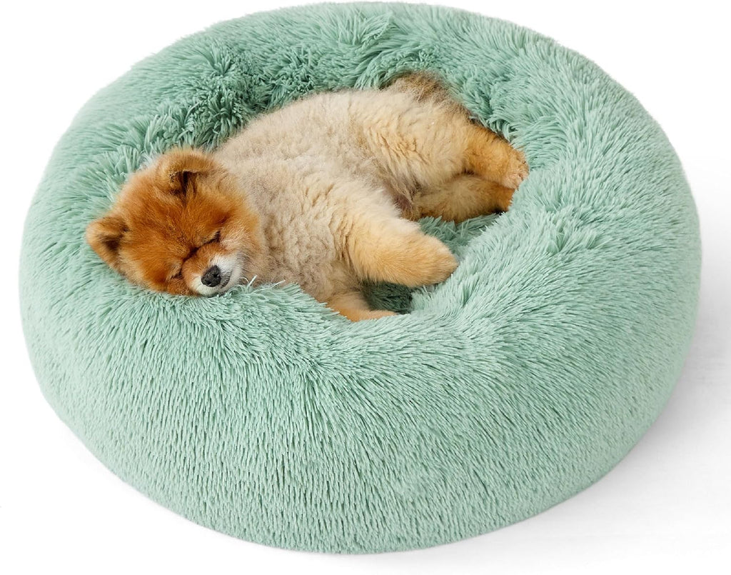 Calming Faux Fur Donut Dog Bed