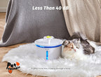 Cat Water Fountain, 85Oz/2.5L Pet Water Fountain Indoor, Automatic Dog Water Dispenser with Switchable LED Lights, 2 Replacement Filters for Cats, Dogs, Pets (White)