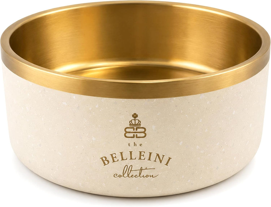 Brushed Gold Terrazzo Dog Bowl