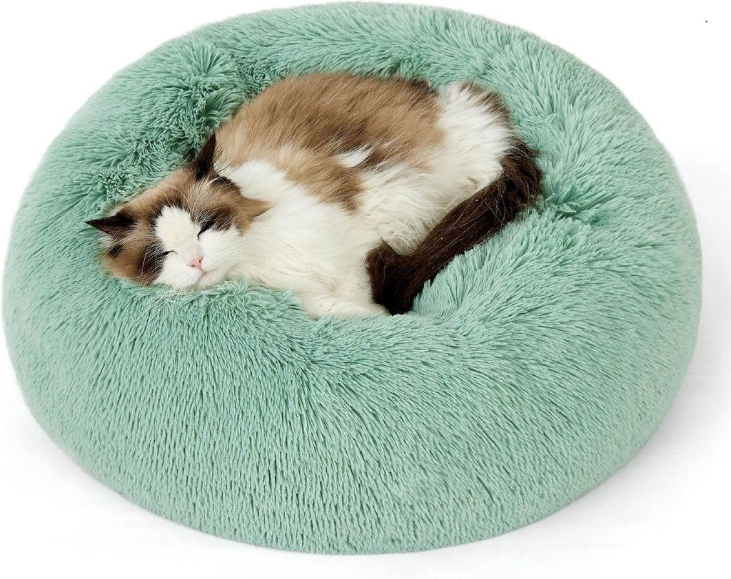 Calming Faux Fur Donut Dog Bed
