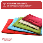 Soft Fleece Dog Crate Mat, Washable Dog Bed, Red, L