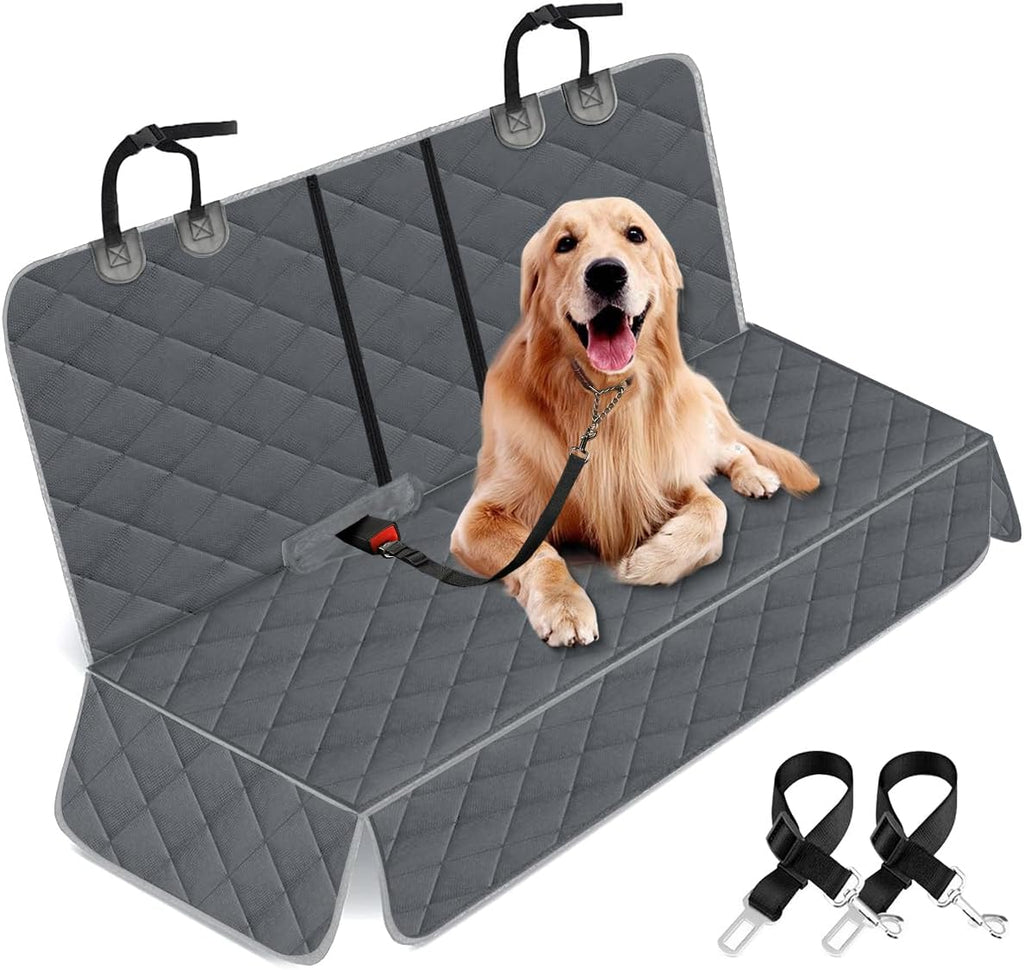 Dog Car Seat Cover, Back Seat Cover for Dogs Pet Car Seat Protector | Waterproof Rear Seat Cover Durable Car Seat Cover, Fits Middle Armrest for Most Cars Suvs Trucks (53” Width)- Black