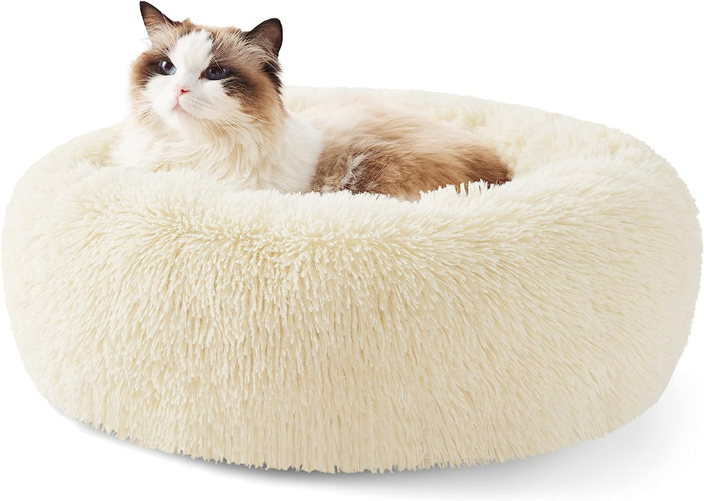 Calming Faux Fur Donut Dog Bed