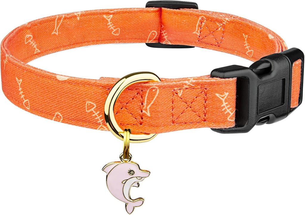 Pink Heart Cotton Dog Collar