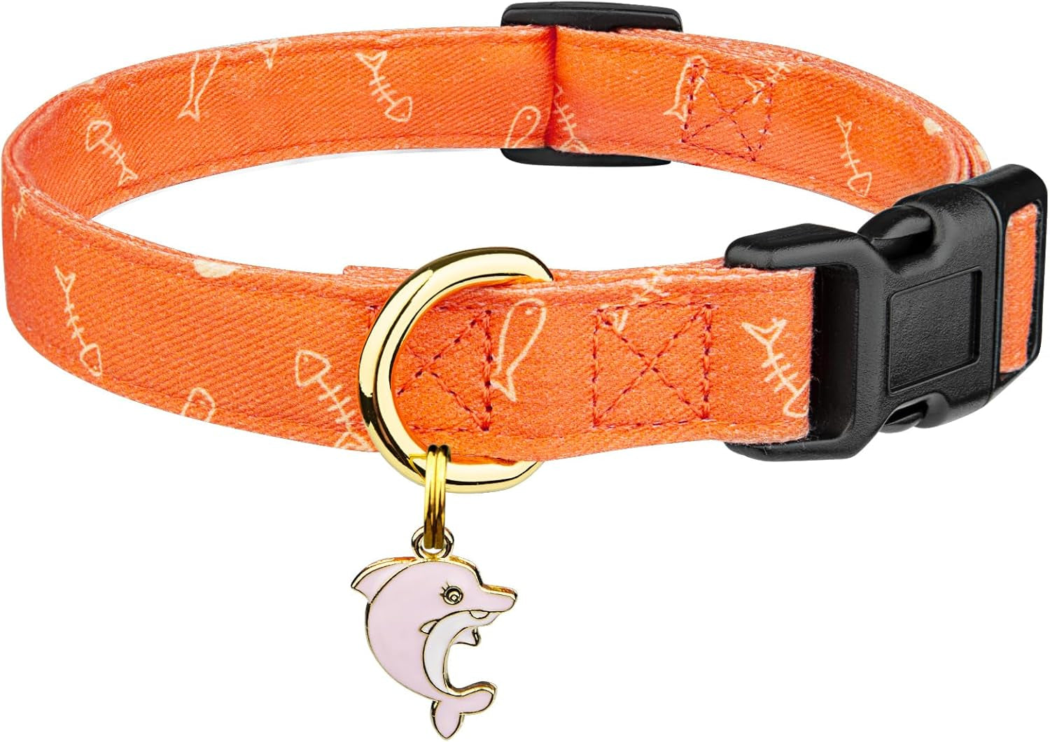 Pink Heart Cotton Dog Collar