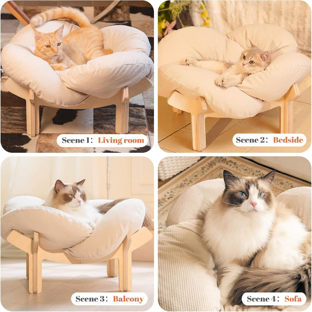 Elevated Wooden Cat Sofa Bed