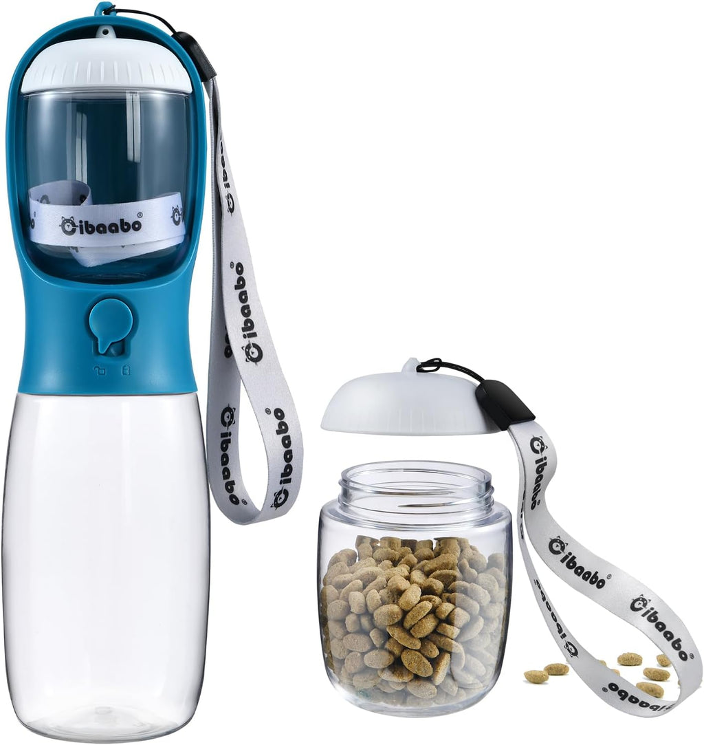 Portable Dog Water Bottle with Food Container