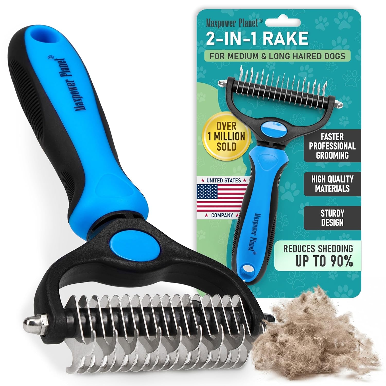 Double Sided Dog Deshedding Rake