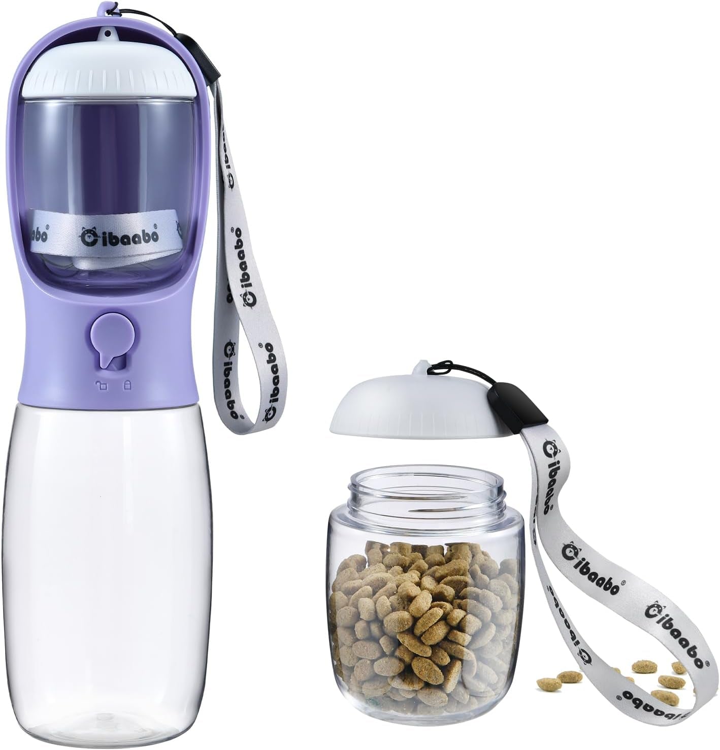 Portable Dog Water Bottle with Food Container