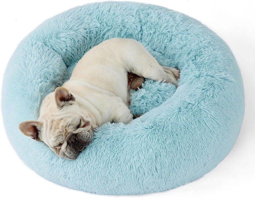 Calming Faux Fur Donut Dog Bed