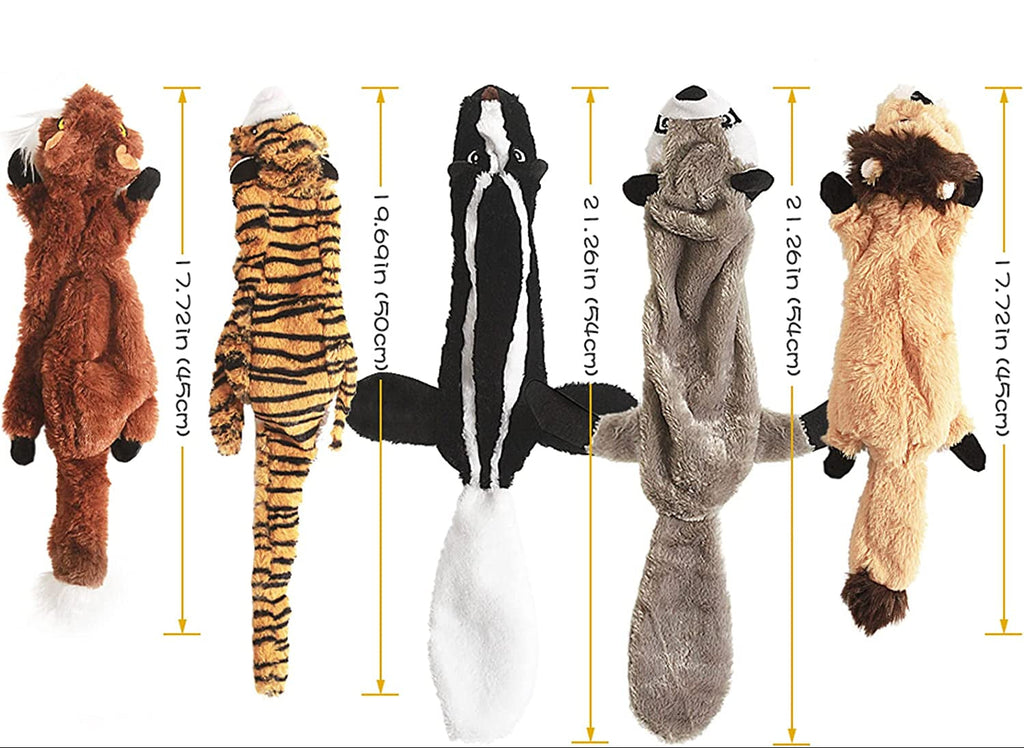 Stuffing Free Squeaky Plush Dog Toy Set