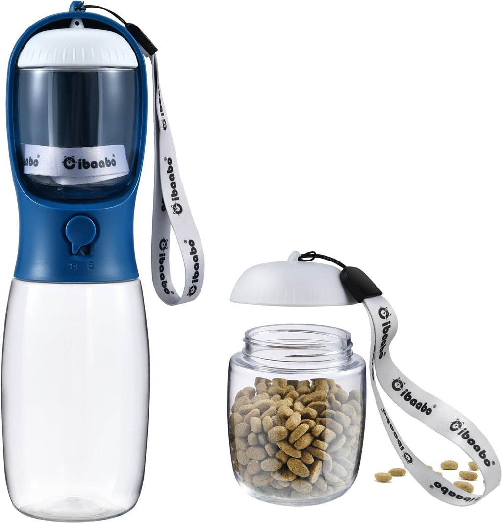 Portable Dog Water Bottle with Food Container